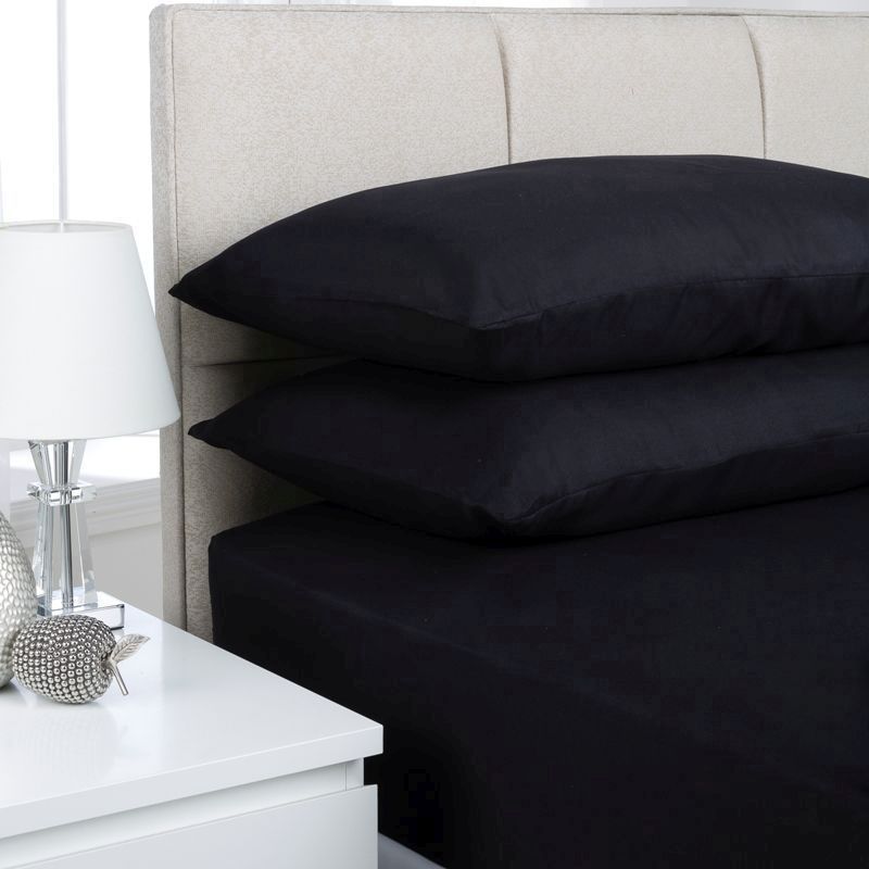 Fusion King Fitted Bedsheet Black
