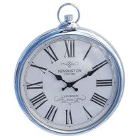 See more information about the Pocket Watch Clock Metal Silver Wall Mounted Battery Powered - 35cm