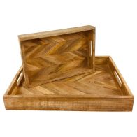 See more information about the 2x Tray Wood with Herringbone Pattern