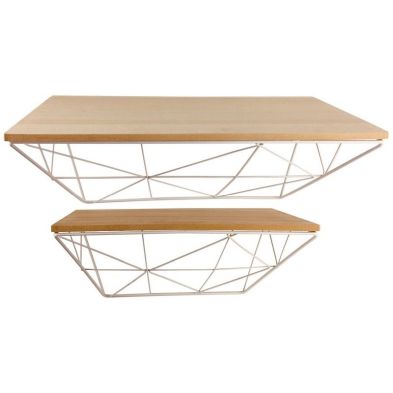 Product photograph of 2 Contemporary Shelving Units Neutral 2 Shelves from QD stores
