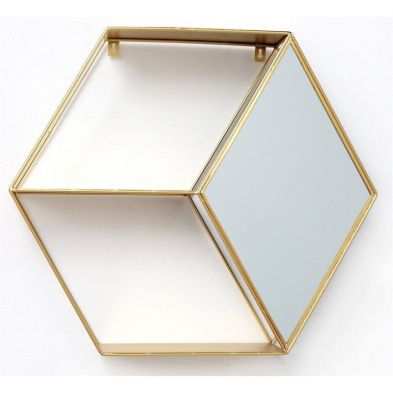 Product photograph of Deco Shelving Unit Metal Glass Gold 2 Shelves from QD stores