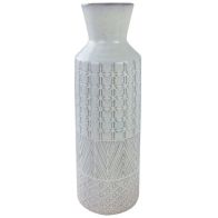 See more information about the Vase Stoneware White with Star Pattern - 44cm