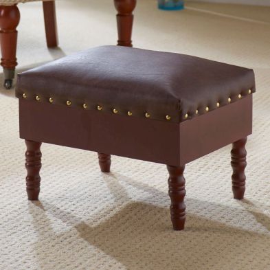 Product photograph of Faux Leather Foot Rest Stool With Storage from QD stores