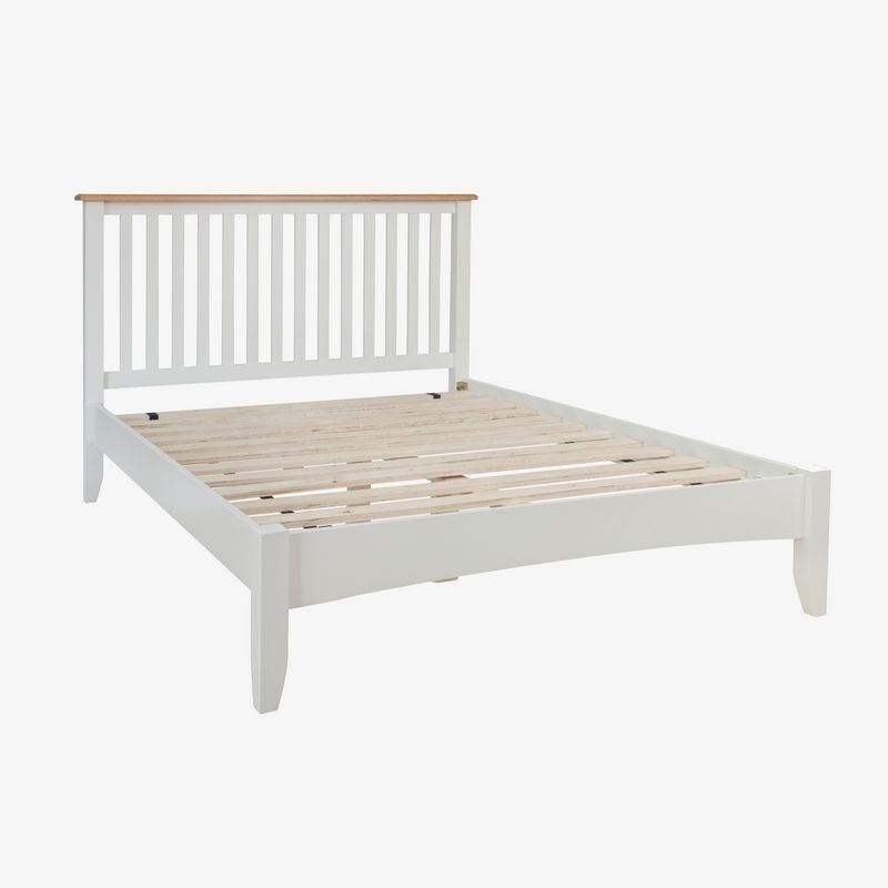 Ava Oak King Size Bed White 5 x 7ft