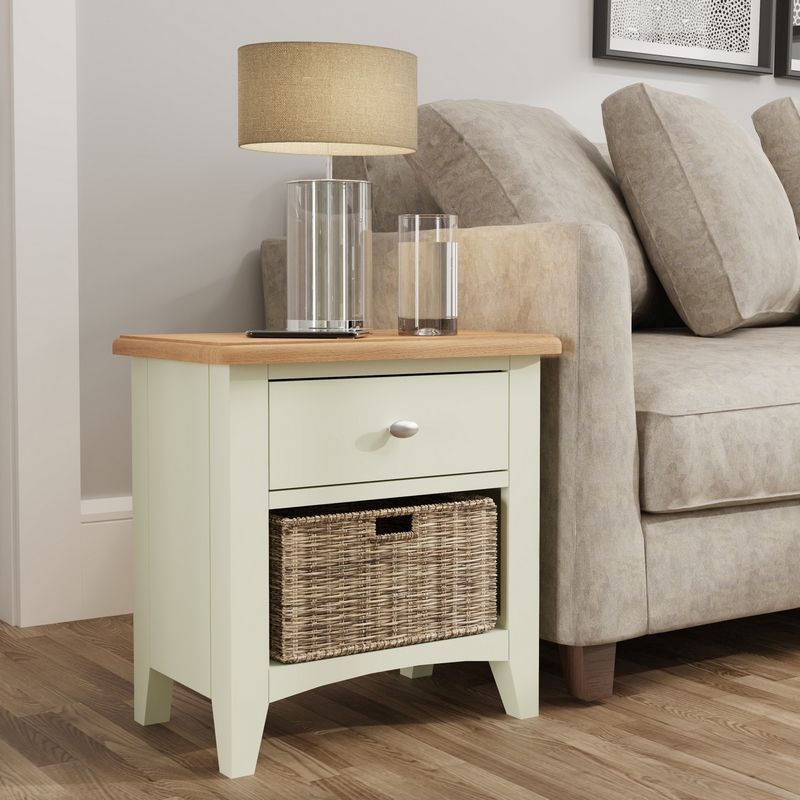 Portchester Side Table Oak White 2 Drawers