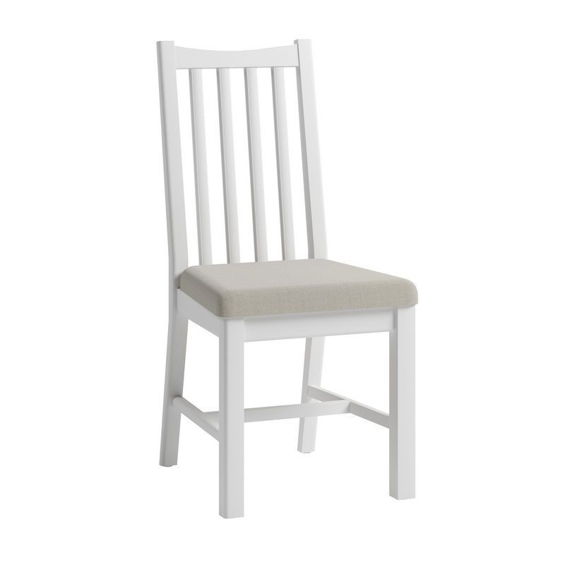 Pair of Ava Oak Dining Chairs White & Grey