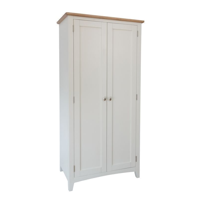 Ava Oak Tall Wardrobe White 2 Doors