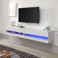 See more information about the Galicia Wall TV Unit White 2 Door 2 Shelf 150cm