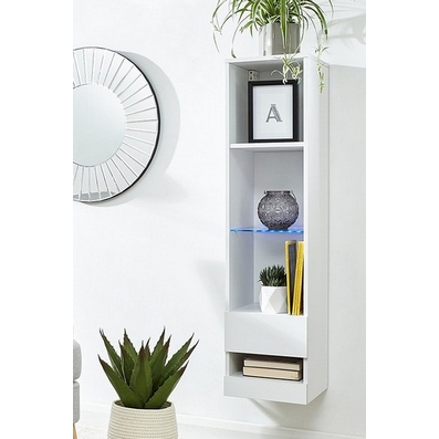 Product photograph of Galicia Tall Shelving Unit White 1 Door 4 Shelves from QD stores