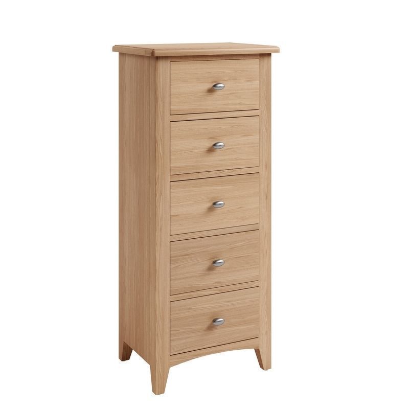 Oxford Oak Tall Chest of Drawers Natural 5 Drawers