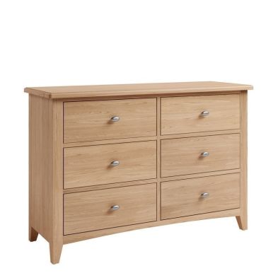 Product photograph of Oxford Oak Large Chest Of Drawers Natural 6 Drawers from QD stores