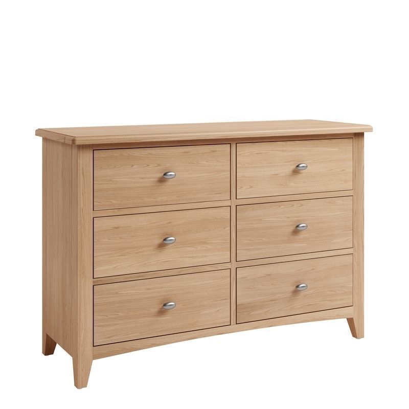 Oxford Oak Large Chest of Drawers Natural 6 Drawers