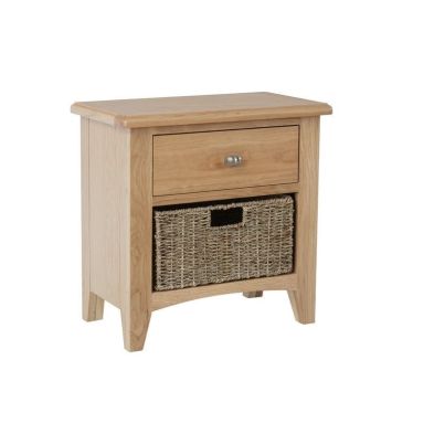 Product photograph of Oxford Oak Side Table Natural 2 Drawers from QD stores