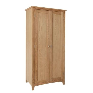 Product photograph of Oxford Oak Tall Wardrobe Natural 2 Doors from QD stores