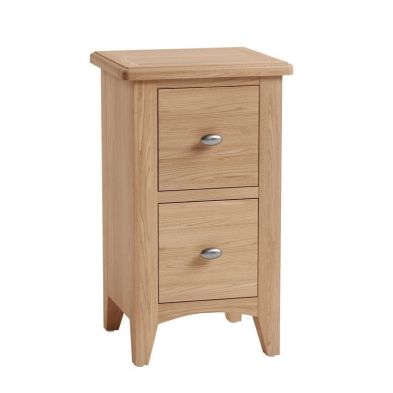 Product photograph of Oxford Oak Bedside Table Natural 2 Drawers from QD stores
