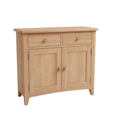 Product photograph of Oxford Oak Sideboard Natural 2 Doors 1 Shelf 2 Drawers from QD stores