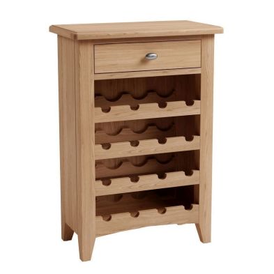 Product photograph of Oxford Oak Wine Rack Natural 4 Shelves 1 Drawer from QD stores