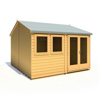 See more information about the Shire Drayton 12' 11" x 12' 5" Reverse Apex Garden Studio - Premium Dip Treated Tongue & Groove
