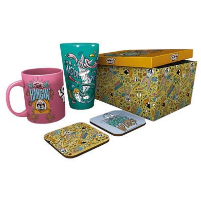 See more information about the Looney Tunes Drink Gift Set - Mug, Glass & Coasters