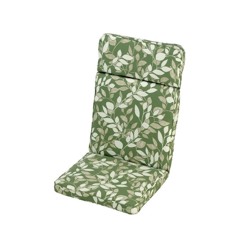Classic High Back Garden Cushion - Leaf Design 49 x 112cm