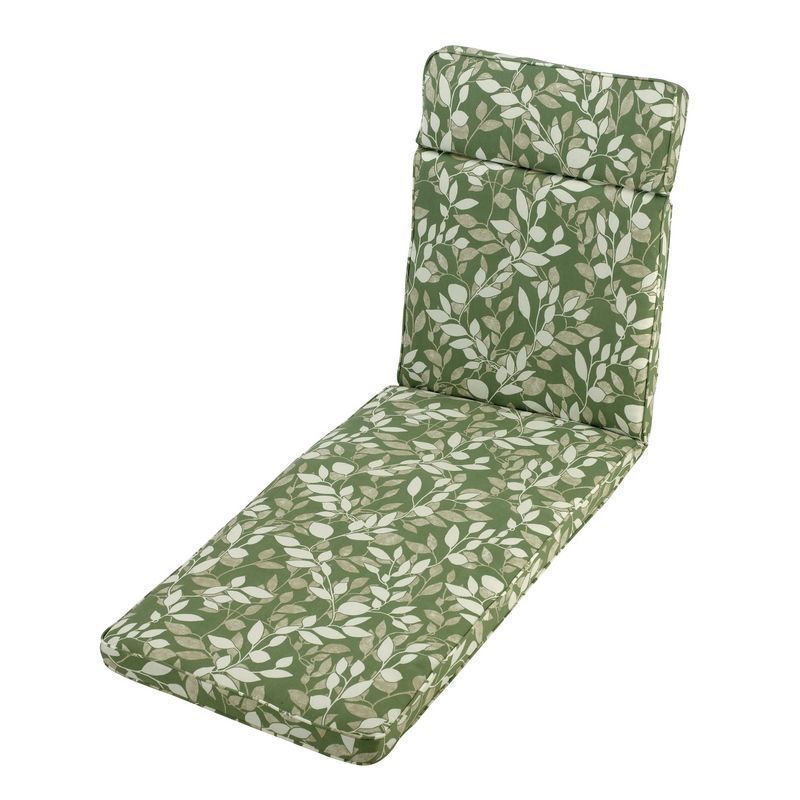 Classic Sunlounger Garden Cushion - Leaf Design 60 x 198cm