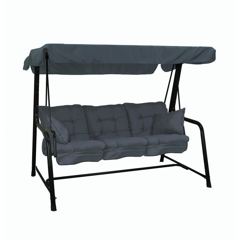 Essentials Garden Swing Seat by Glendale - 3 Seats Charcoal Cushions