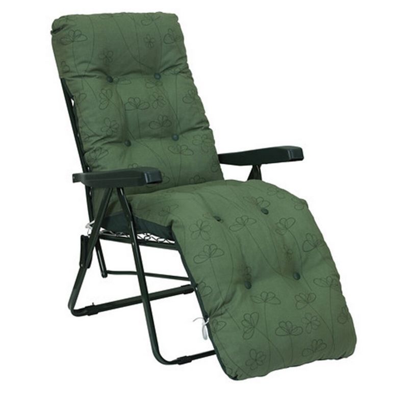 Essentials Garden Folding Relaxer by Glendale with Green Cushions