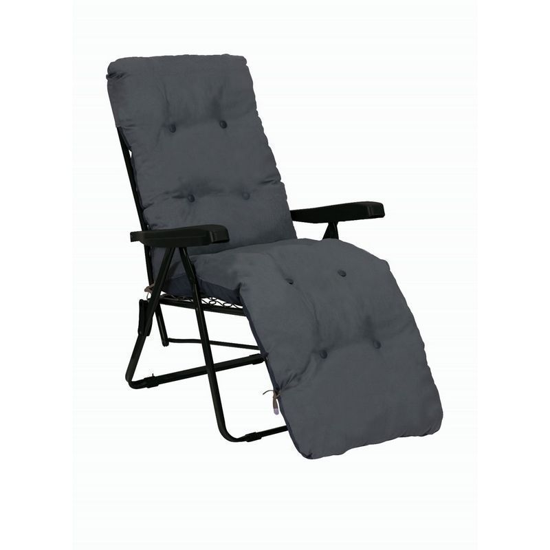 Essentials Garden Folding Relaxer by Glendale with Charcoal Cushions