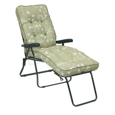 Renaissance Garden Folding Sun Lounger By Glendale With Sage White Cushions
