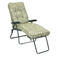 See more information about the Renaissance Garden Folding Sun Lounger by Glendale with Sage & White Cushions