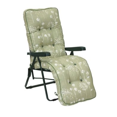 Renaissance Garden Folding Relaxer By Glendale With Sage White Cushions