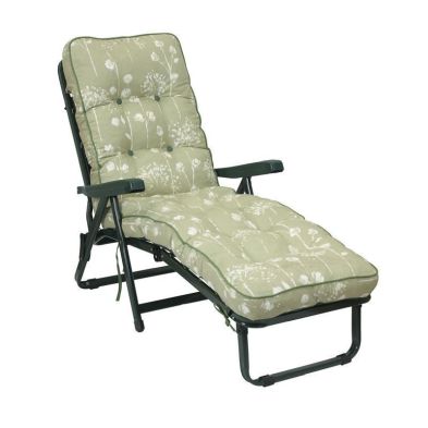 Renaissance Garden Folding Sunbed By Glendale With Sage White Cushions