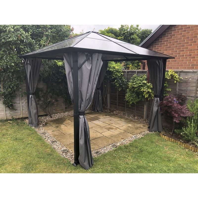 Glendale Exquisite 2.5 x 2.5M Gazebo With Curtains Grey