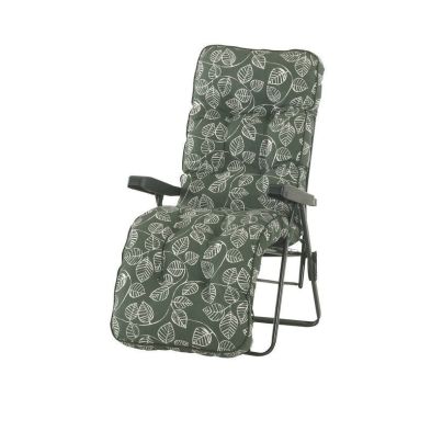 Aspen Garden Folding Relaxer By Glendale With Green White Cushions