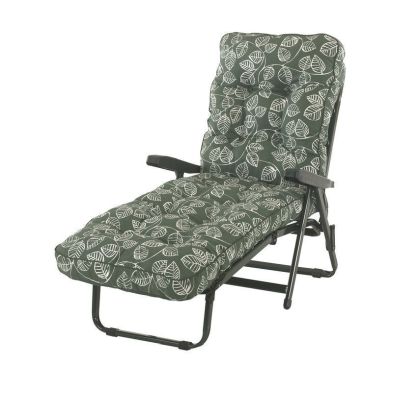 Aspen Garden Folding Sunbed By Glendale With Green White Cushions