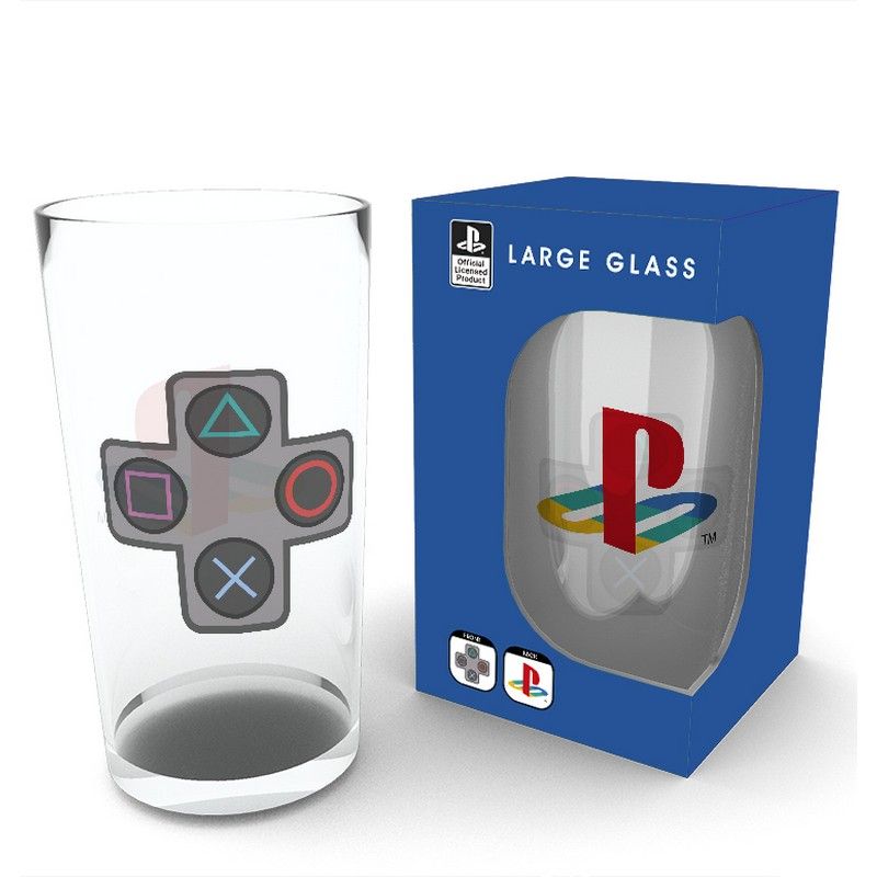 Large Playstation Buttons Glass 400ml