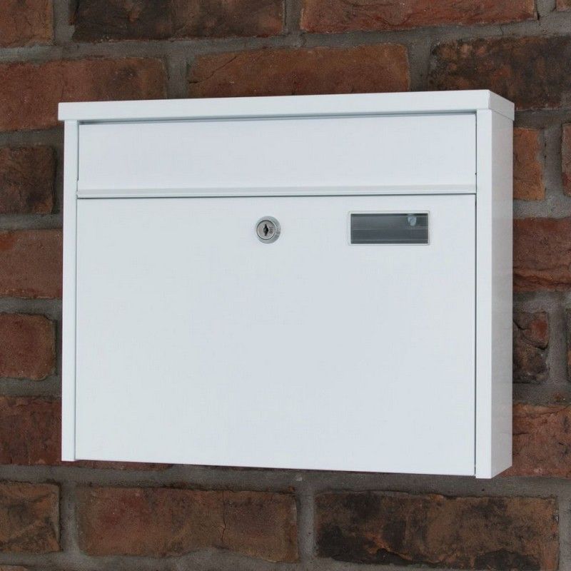 Chesire Letterbox Stainless Steel White 37.5cm