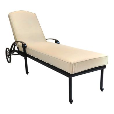 Product photograph of Sunlounger Patterned Garden Lounger Sun Lounger By Wensum With Beige Cushions from QD stores