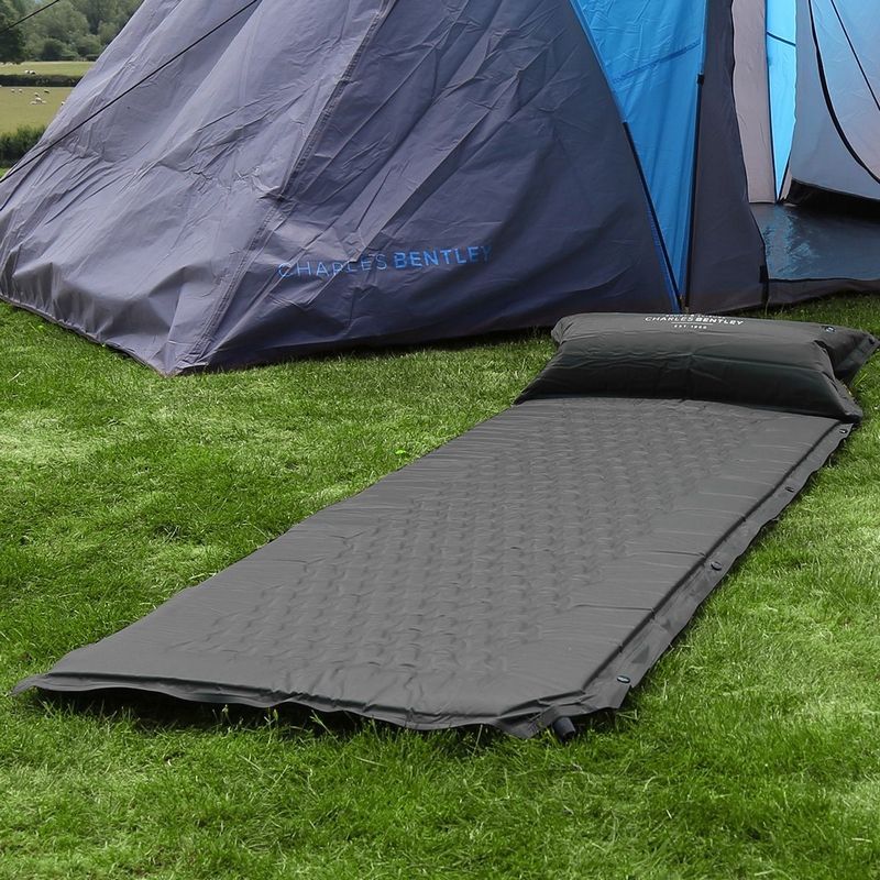 Wensum Self-Inflating Camping Mat with Pillow Black Single