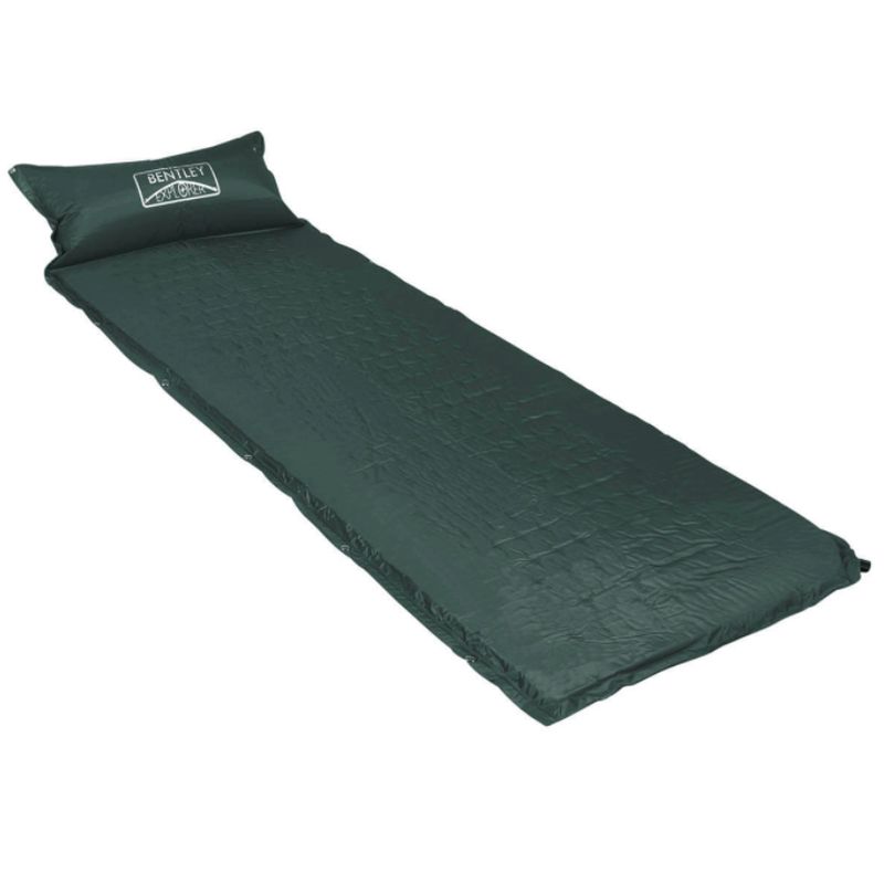 Wensum Self Inflating Camping Roll Mat With Pillow - Dark Green