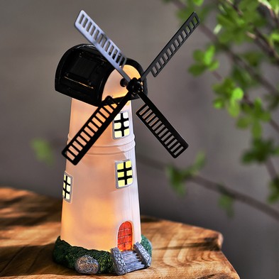 Product photograph of Windmill Solar Garden Light Ornament Decoration 2 Warm White Led - 23 5cm By Bright Garden from QD stores