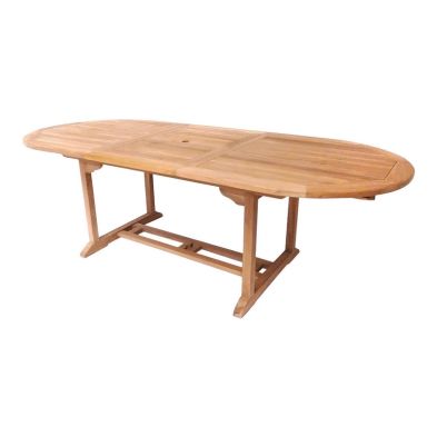 Product photograph of Wensum Solid Wooden 6-8 Seater Extendable Garden Dining Table from QD stores