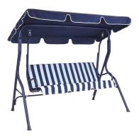 See more information about the 2 Seater Garden Patio Swing Seat Hammock Chair - Blue Striped