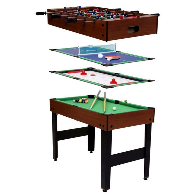 4-In-1 Multi Sports Table - Pool Football Push Hockey & Table Tennis