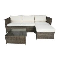 See more information about the Classic Rattan Garden Sofa Set by Wensum - 3 Seats White