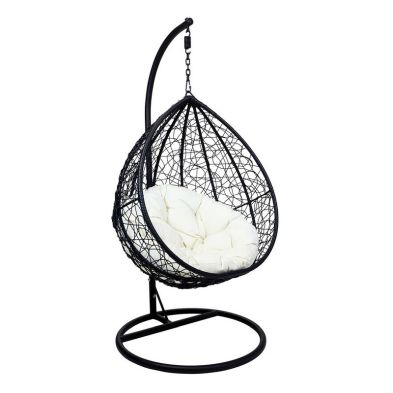 Product photograph of Classic Rattan Garden Cocoon Swing Seat By Wensum With White from QD stores