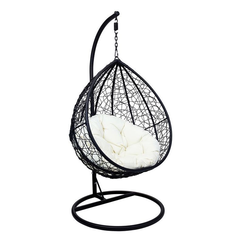 Classic Rattan Garden Cocoon Swing Seat by Wensum with White