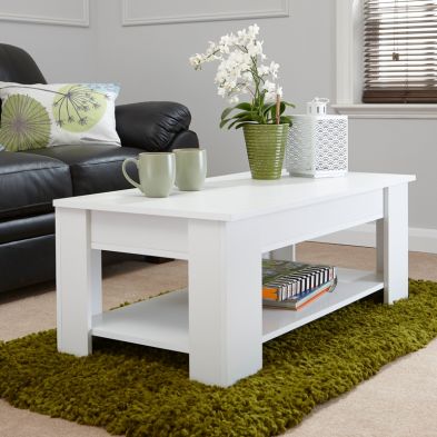 Product photograph of Harper Extending Coffee Table White 1 Shelf 105cm from QD stores