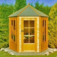 See more information about the Shire Hexagonal 7' 1" x 6' 1" Apex Summerhouse - Premium Dip Treated Shiplap