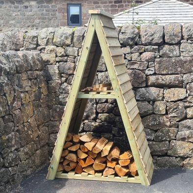 Product photograph of Triangular Garden Log Store By Croft from QD stores